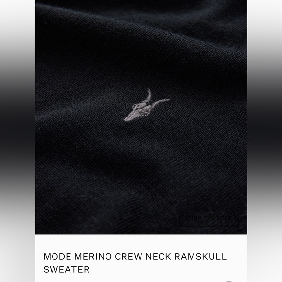 All Saints Black Mode Merino Wool Crewneck Sweater.  Size L - Picture 2 of 5